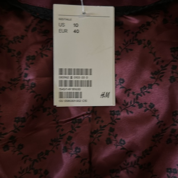 H&M Maroon and black US 10 jacket belted New - Picture 7 of 9